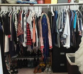turn a messy walk in into an organized closet and dressing room, bedroom ideas, closet, organizing, storage ideas
