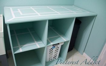 DIY Folding Table and Basket Storage for the Laundry Room