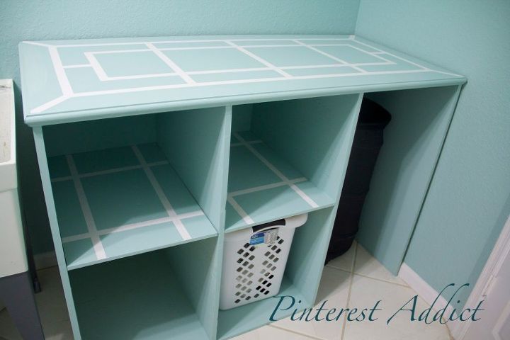 diy folding table and basket storage laundry room, cleaning tips, diy, laundry rooms, painted furniture, storage ideas