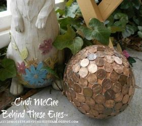 s 12 genius hacks for a pest free garden, pest control, Make a shimmering penny ball to repel slugs