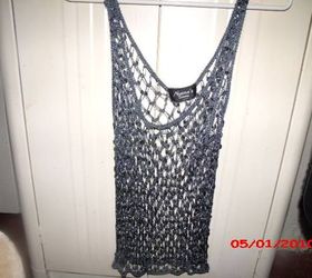how can i repurpose this clothing that i don t wear anymore, Mesh and sequined shirt