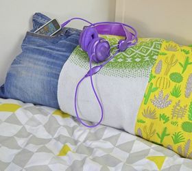 s 19 gorgeous reasons to dig your old jeans out of the closet, crafts, repurposing upcycling, Make a scrappy pillow from old clothing