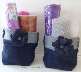 s 19 gorgeous reasons to dig your old jeans out of the closet, crafts, repurposing upcycling, Fold jean legs into storage baskets