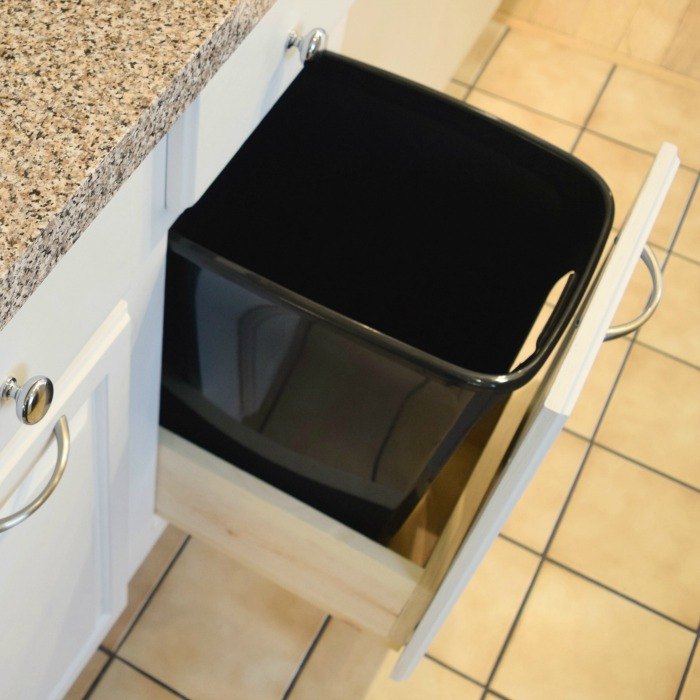 diy pull out trash cabinet tutorial, how to, kitchen cabinets, kitchen design