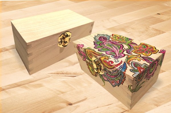 add some color to a wooden recipe box, home decor, how to, woodworking projects