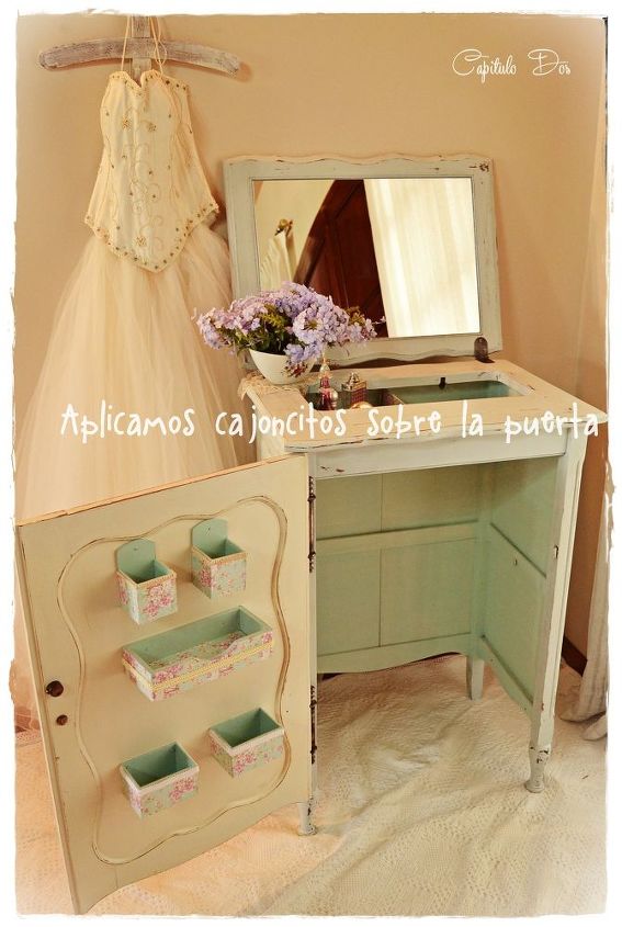 from sewing machine cabinet to charming vanity