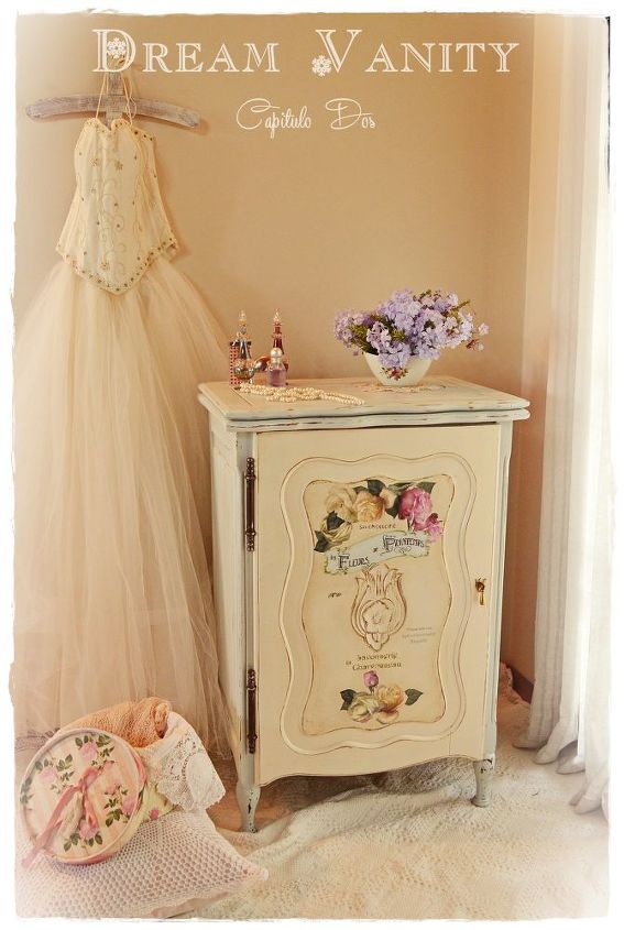 from sewing machine cabinet to charming vanity