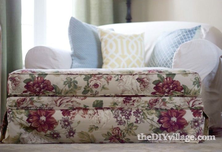 s 13 times people painted uphostered furniture and it looked amazing, painted furniture, When she redid this outdated ottoman