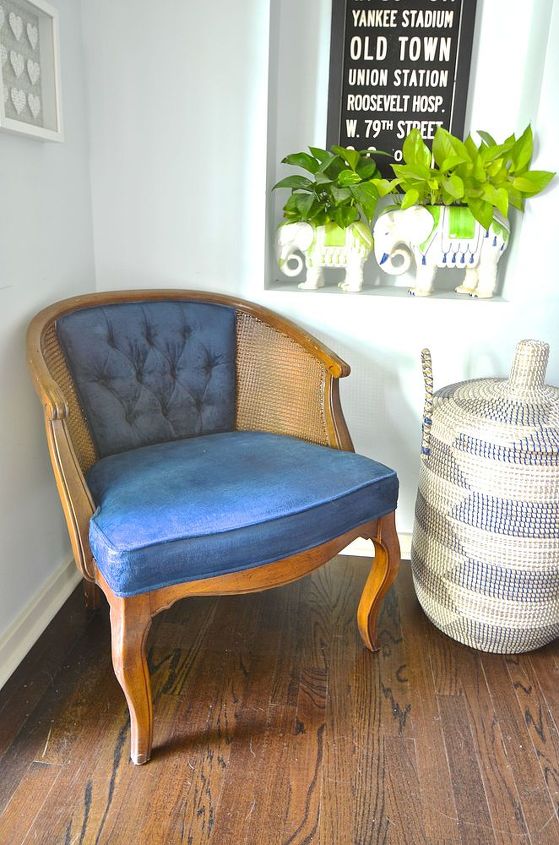 s 13 times people painted uphostered furniture and it looked amazing, painted furniture, Got a bold cobalt blue facelift
