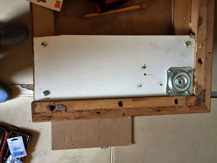 china hutch repurposed into a flat screen tv stand, Leg mounts