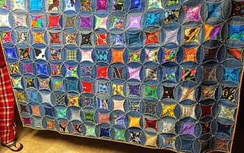 Here's a Quilt I Made From My Husband's Old Jeans