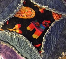 here s a quilt i made from my husbands old jeans, crafts, how to, repurposing upcycling, reupholster
