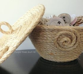 coiled sisal rope basket with lid, crafts, diy, how to, organizing, storage ideas
