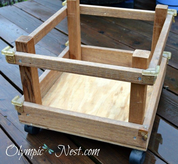 convert a crate into a foot stool for the rv, how to, painted furniture, repurposing upcycling, reupholster