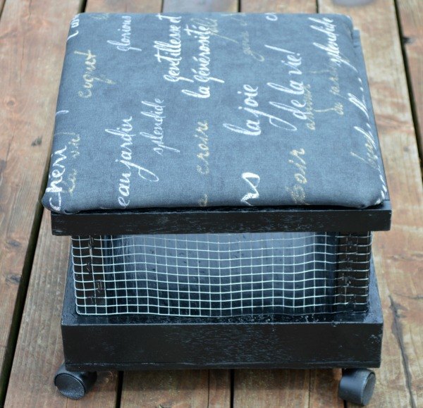 convert a crate into a foot stool for the rv, how to, painted furniture, repurposing upcycling, reupholster