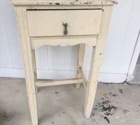 vintage telephone table makeover, painted furniture, shabby chic
