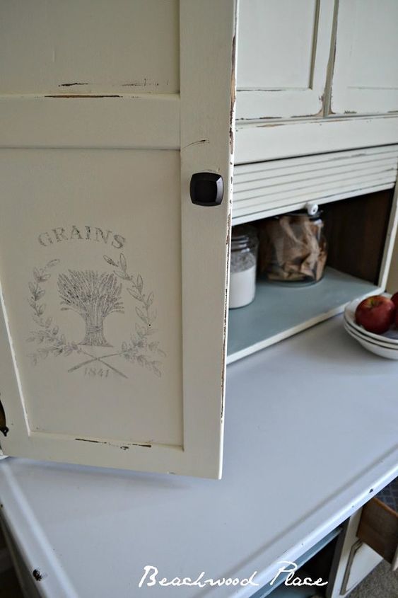 hoosier makeover, chalk paint, painted furniture