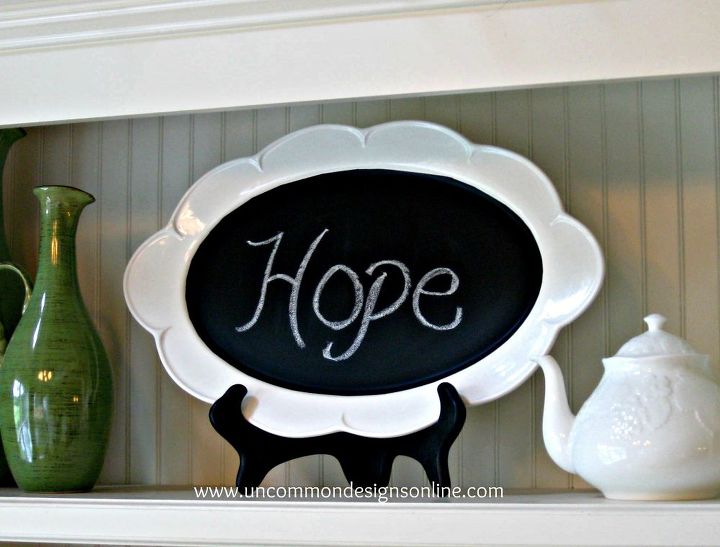 17 reasons to drop everything and buy cheap thrift store dishes, Paint a plate into a useful chalkboard