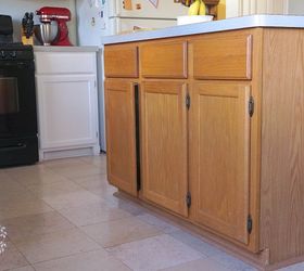 how to update and builder grade kitchen island with trim and paint, kitchen design, kitchen island, painted furniture
