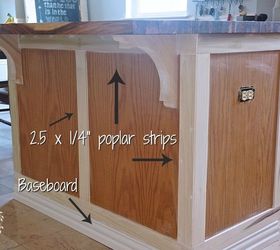 how to update and builder grade kitchen island with trim and paint, kitchen design, kitchen island, painted furniture