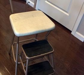 vintage 60 s step stool gets a makeover, painted furniture, reupholster