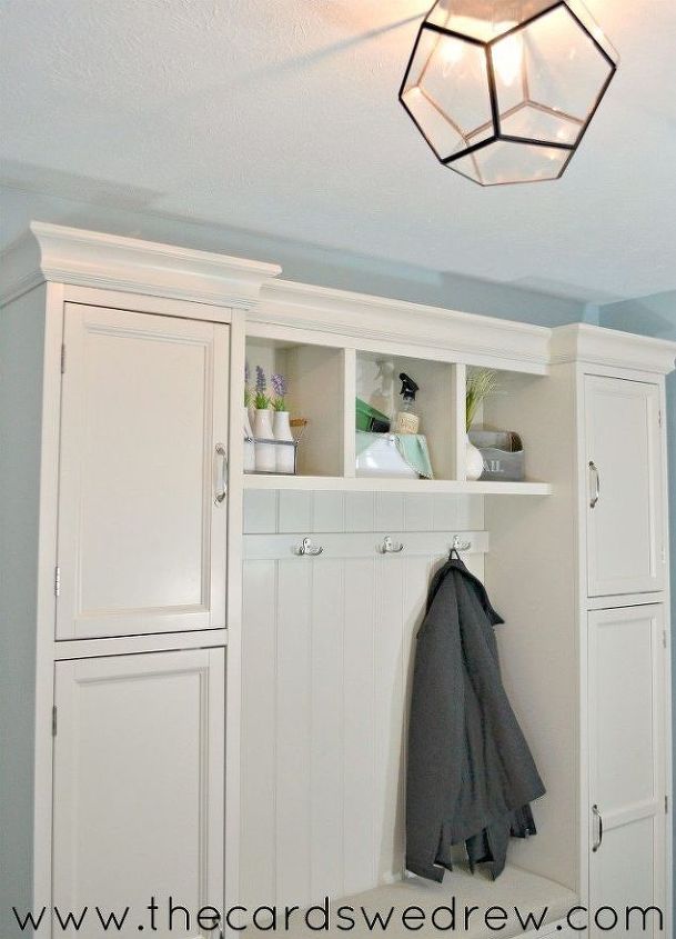 s 11 easy updates that will make you love your laundry room, laundry rooms, Change your lighting for a brighter look