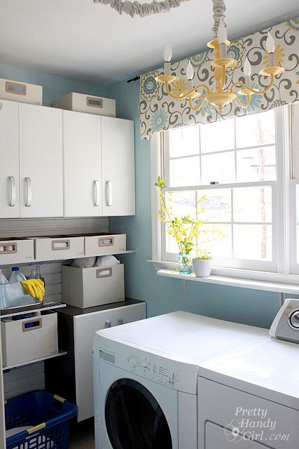 s 11 easy updates that will make you love your laundry room, laundry rooms, Fill empty corners with greenery