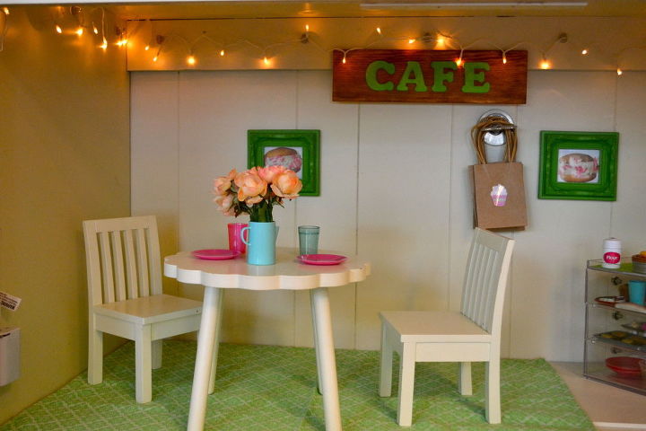 diy american girl cafe bakery inside a cabinet, crafts, kitchen cabinets