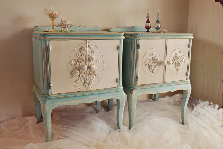 working with appliques on nightstands, how to, painted furniture, repurposing upcycling