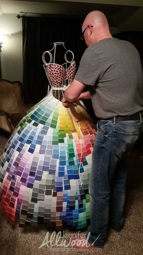 paint chip mannequin, crafts, repurposing upcycling