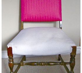 upholstering a chair with a drop cloth, diy, painted furniture, reupholster