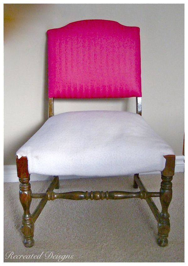 upholstering a chair with a drop cloth, diy, painted furniture, reupholster