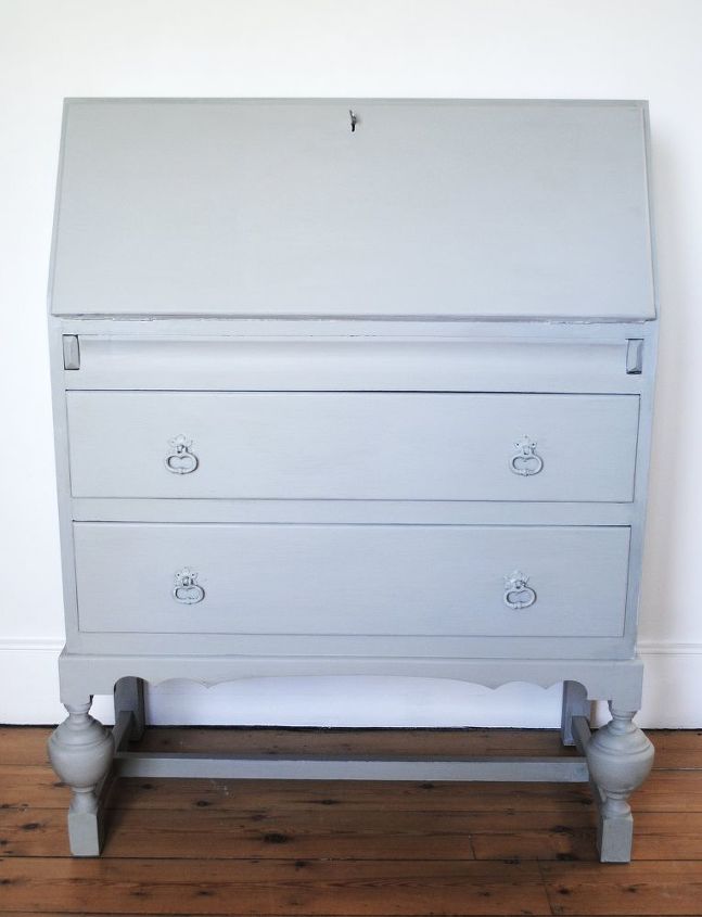 vintage writing bureau transformation, painted furniture