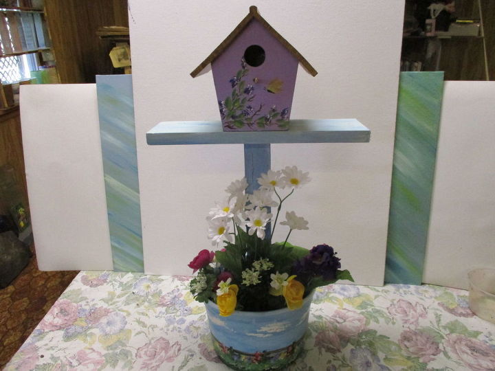 re purposed 5 qt icecream tub flower pot mini plant stand