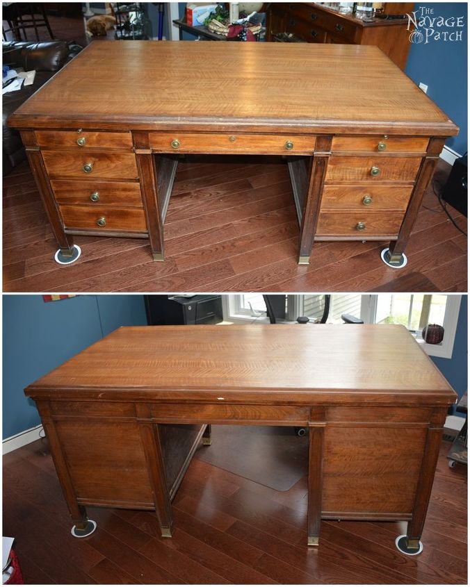 Vintage Desk Makeover Hometalk Vintage Desk Makeover Chalk Paint Home Office Painted Furniture Repurposing Upcycling