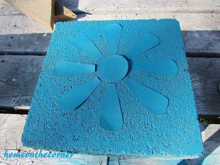 springtime concrete painted planter