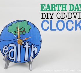 earth day clock upcycle from cd dvd, crafts, decoupage, how to, repurposing upcycling, seasonal holiday decor