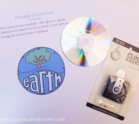 earth day clock upcycle from cd dvd, crafts, decoupage, how to, repurposing upcycling, seasonal holiday decor