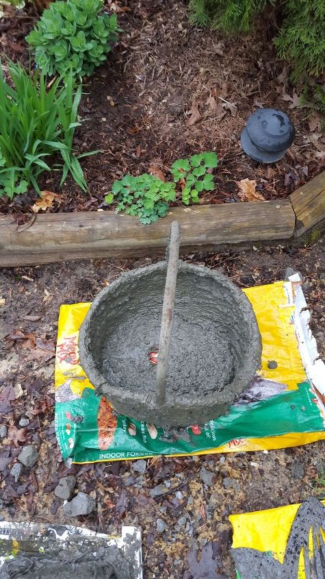 turn your wicker basket into a hypertufa concrete garden basket, concrete masonry, container gardening, crafts, gardening, repurposing upcycling