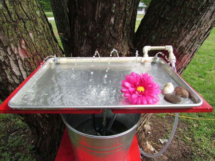 making a hummingbird water and bathing tray out of a cookie sheet, animals, how to, pets animals, ponds water features, repurposing upcycling