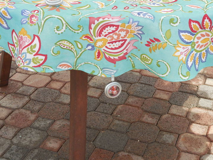 outdoor table cloth weights, crafts, outdoor furniture, outdoor living, repurposing upcycling