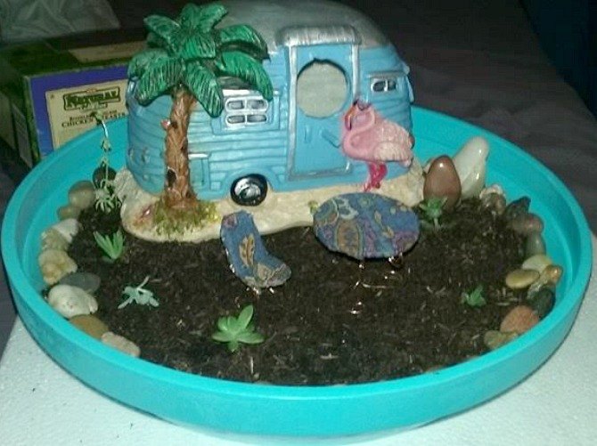 13 awesome ways to reuse a terra cotta saucer, Fill a saucer with a fairy garden