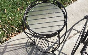 Repurposed Plant Stand and Updated Patio Furniture