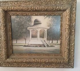 q does this frame work, home decor, home decor dilemma, Print of gazebo in our city park in very old frame