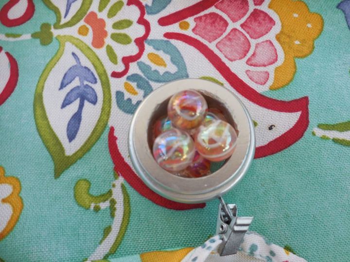 outdoor table cloth weights, crafts, outdoor furniture, outdoor living, repurposing upcycling