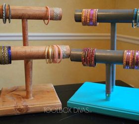 15 conmovedores regalos caseros que tu madre adorar, Construye soportes para joyas con tacos de madera