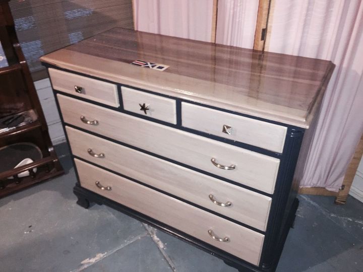 nautical theme dresser, bedroom ideas, painted furniture, Finished dresser