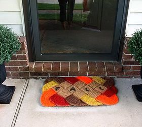 s 11 inviting welcome mats that will make your neighbors smile, crafts, outdoor furniture, porches, Paint a theme on a woven doormat