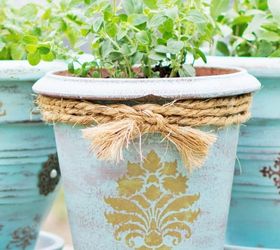 diy flower pot makeover, chalk paint, container gardening, crafts, gardening