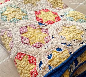 repurposing a tattered vintage quilt for my spring mantel, crafts, fireplaces mantels, mantels, repurposing upcycling, seasonal holiday decor